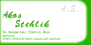 akos stehlik business card